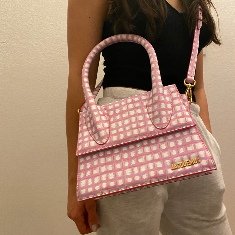 Jacquemus Pink Check ‘Le Grand Chiquito’ Bag